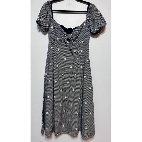 Rejina Pyo Naomi Gingham Daisy Midi Dress Size 12 Countryside Chic‎ Prairie Y2K - Picture 1 of 6
